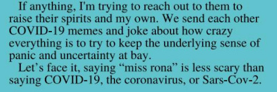 Call coronavirus miss rona
