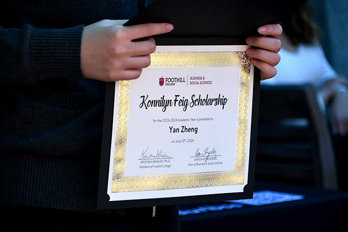 Konnilyn Feig Scholarship Certificate