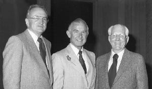 Former presidents (left to right) Dr. Thomas H. Clements (1982-1994), Dr. James S. Fitzgerald (1973-1982) and Dr. Hubert H. Semans (1967-1973)