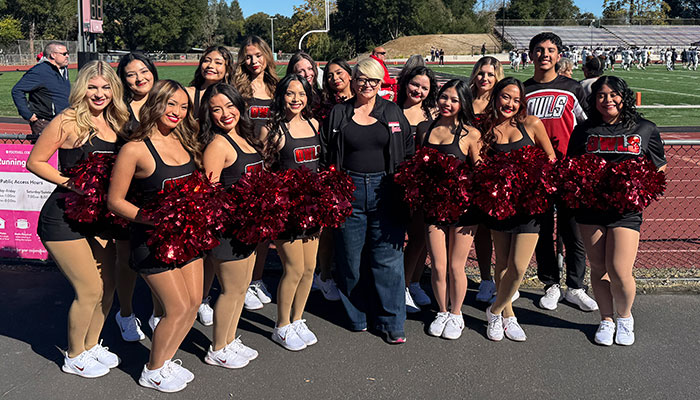 Kristina Whln with Foothill Cheer Dance Team