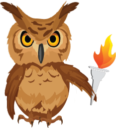 Owl with torch
